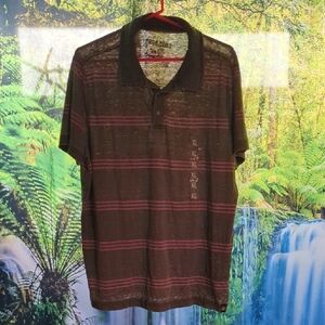 Machina Lightweight Men's Polo Shirt XL New Gray Pink